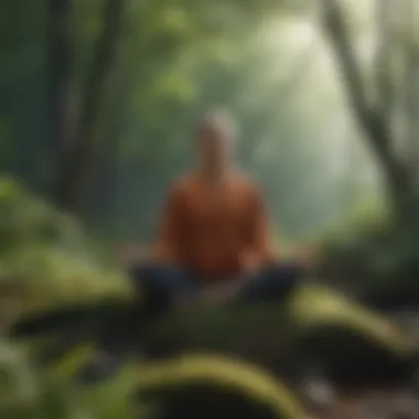 Mindful Meditation in Nature An individual in a peaceful meditation posture surrounded by nature