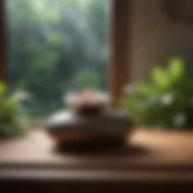 Cultivating Calmness A meditative space adorned with soft lighting and calming elements.