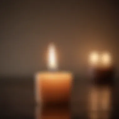 Close-up of a lit candle symbolizing mindfulness