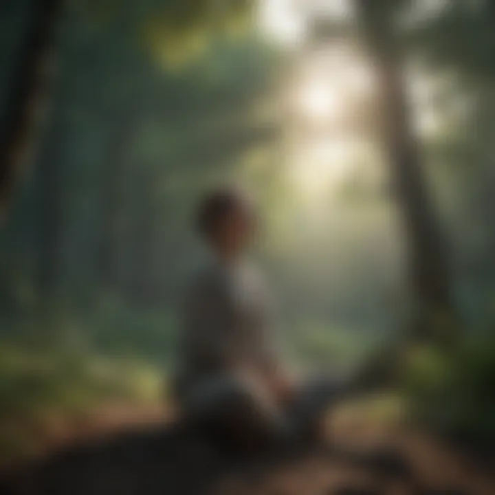 A person meditating in nature to promote mindfulness