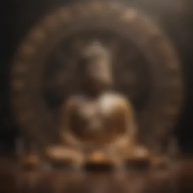 Buddha surrounded by symbols of mindfulness