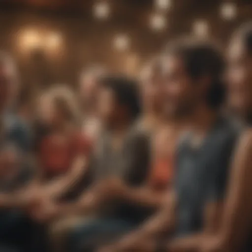 A vibrant gathering of diverse individuals engaged in conversation