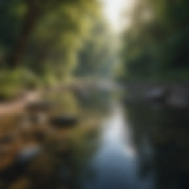 Relaxing nature scene with a peaceful river