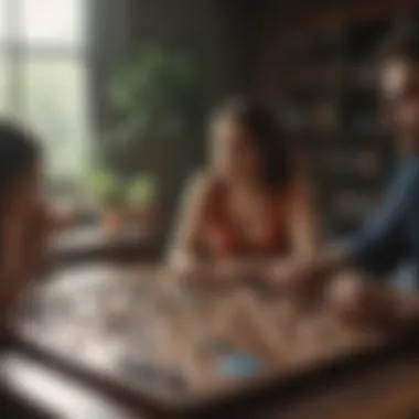 A cozy gathering of friends playing board games