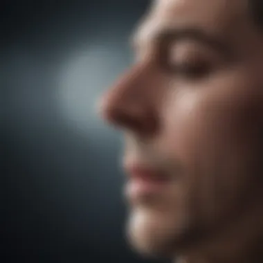 Deep Breathing Techniques for Relief Close-up of a person practicing deep breathing