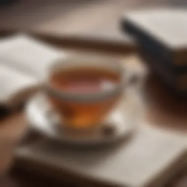 Tea and Book: A Gesture of Care A comforting cup of tea with a book, symbolizing care