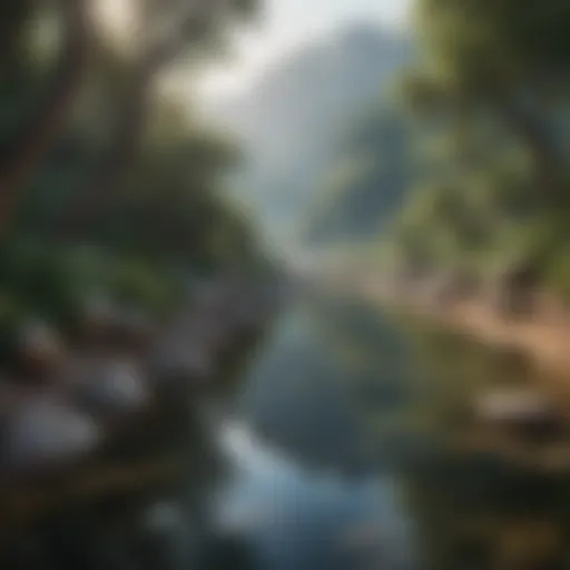 Tranquil digital landscape for relaxation