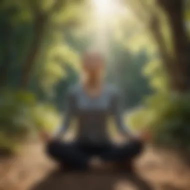 Meditative Bliss A mindful individual engaging in meditation surrounded by nature
