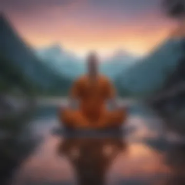 Meditation for Emotional Regulation A person meditating surrounded by calming colors