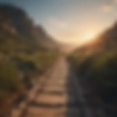 Journey to Personal Growth A pathway leading to a bright horizon representing personal growth