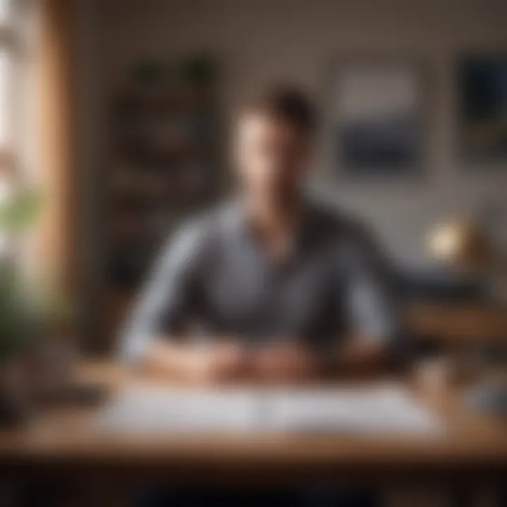 An individual utilizing stress management techniques at their desk