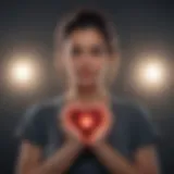 Symbol of self-acceptance with a glowing heart