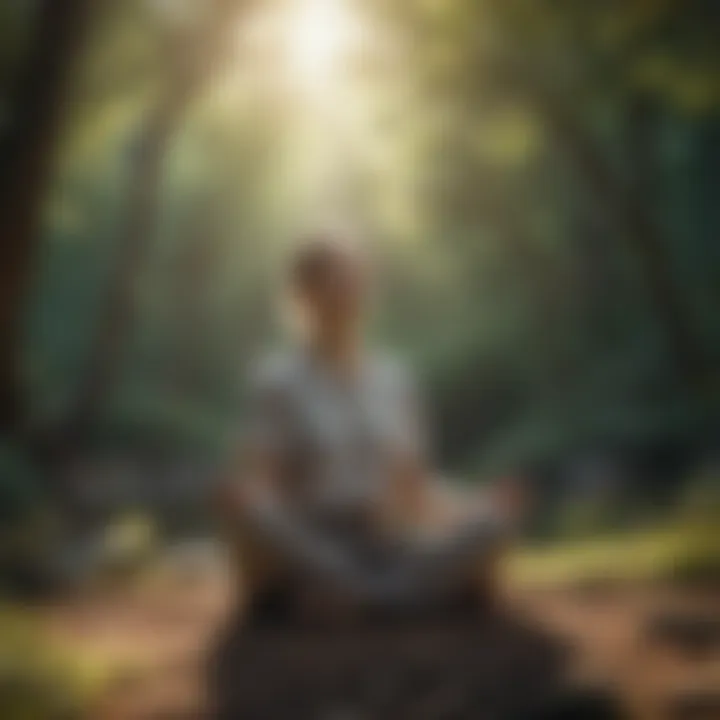 A person meditating in nature, embodying mindfulness