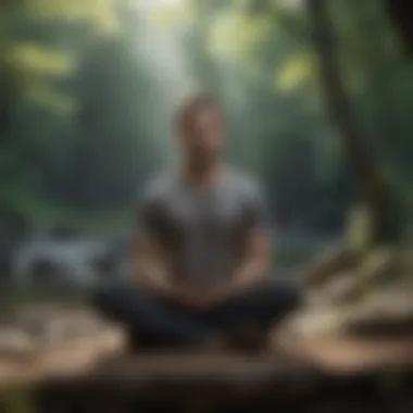 Person practicing mindfulness meditation outdoors