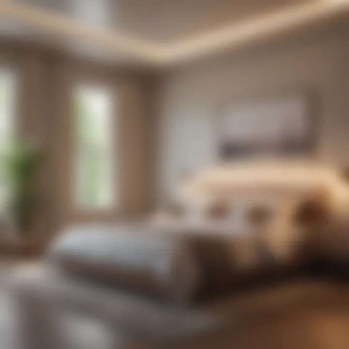 A serene bedroom environment promoting relaxation