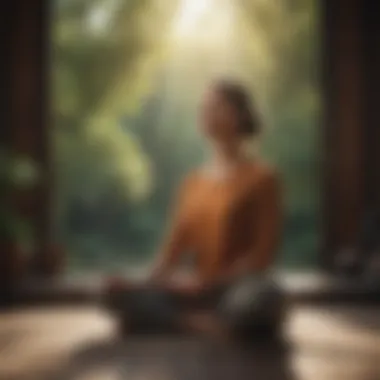 Mindfulness meditation practice in a calm setting