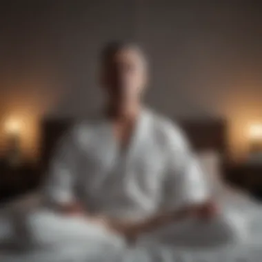 A person meditating to reduce stress before bed