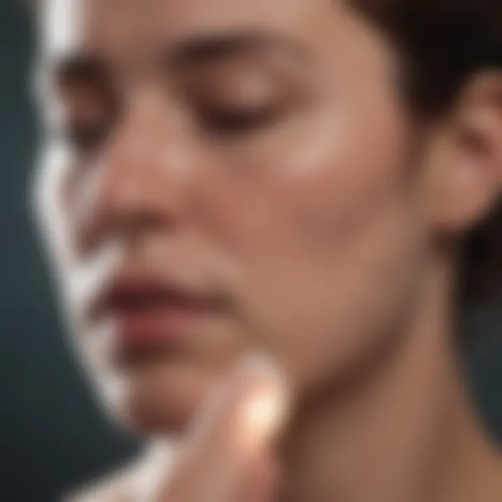 Close-up of a person engaging in breathing exercise