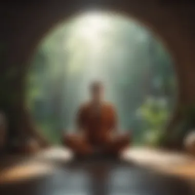 A peaceful meditation scene illustrating inner peace and focus