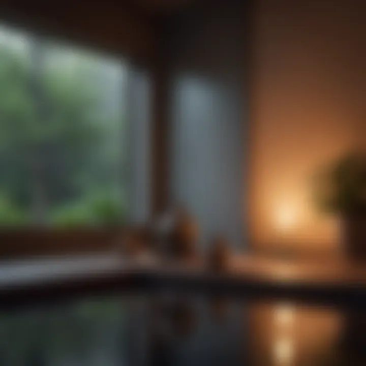 Meditation corner with calming elements