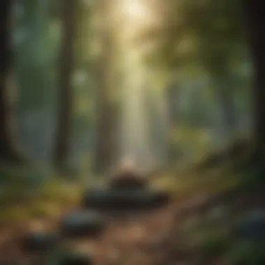 Finding Inspiration in Nature for Meditation A calming nature scene with soft sunlight filtering through trees
