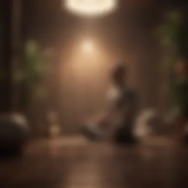 Person meditating with soothing sounds in the background