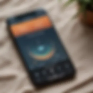 A close-up view of a smartphone with a sleep music app open