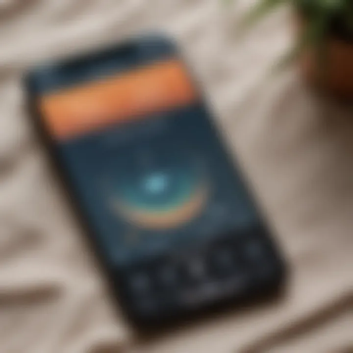 A close-up view of a smartphone with a sleep music app open