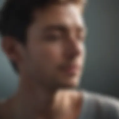 Inner Reflection through Calm Talking Meditation An individual engaged in calm talking meditation, reflecting inwardly.