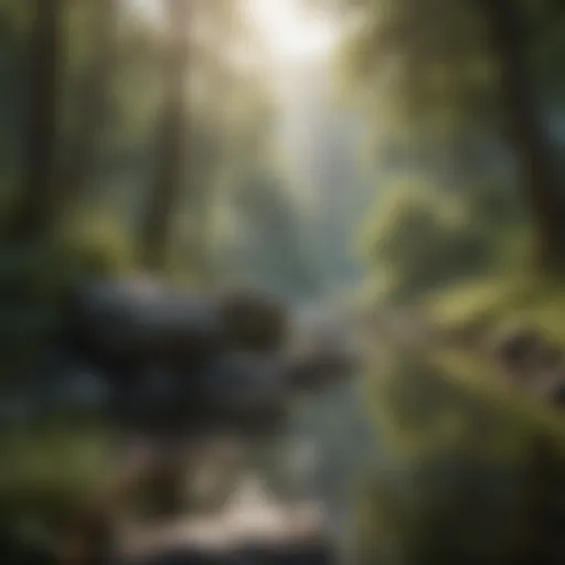 Serene landscape promoting relaxation