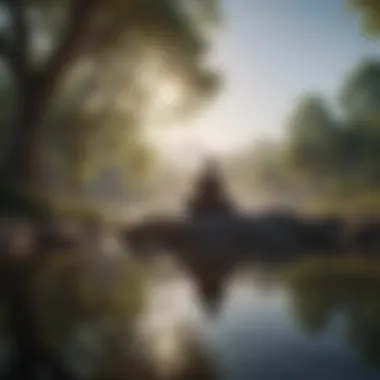 Tranquil Space for Meditation Serene landscape promoting tranquility