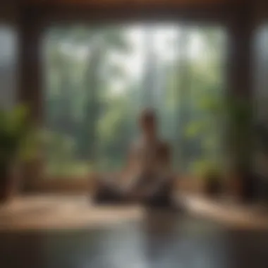 Meditation space with calming elements