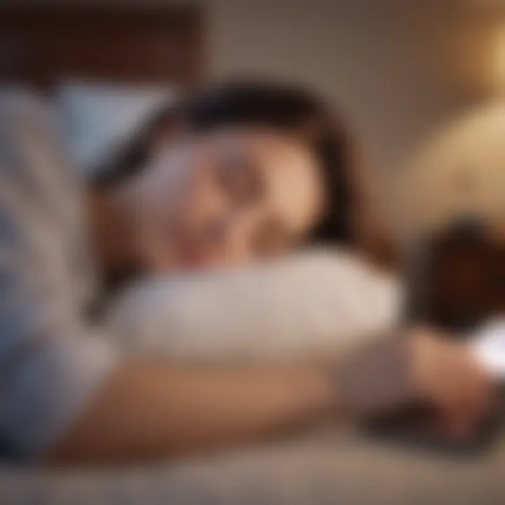 Person using a sleep app on a smartphone