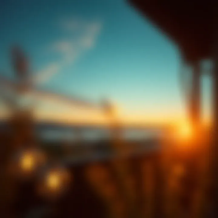 Sunset view from a peaceful balcony for meditation