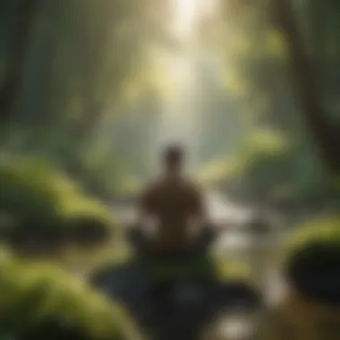 A person engaged in mindfulness practice while surrounded by nature