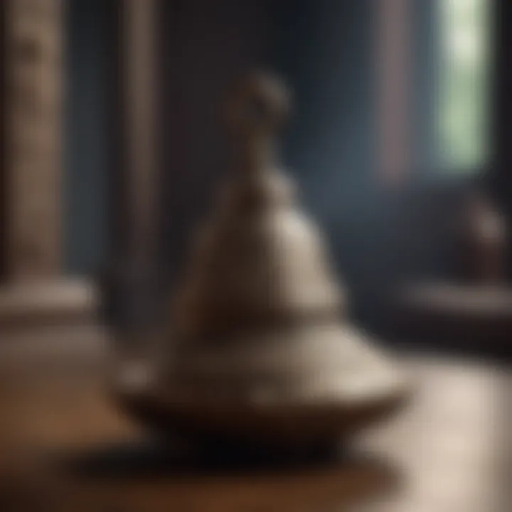 Close-up of a meditation bell with intricate design.