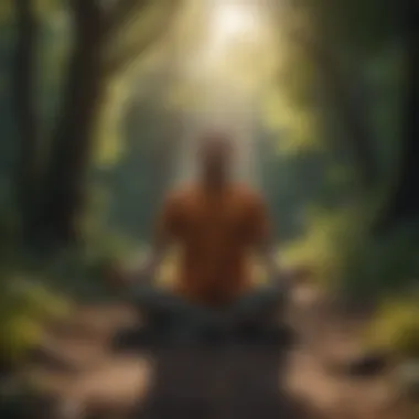 A person meditating in nature to highlight mindfulness.