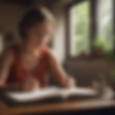Documenting Personal Growth A person journaling with a focus on self-growth