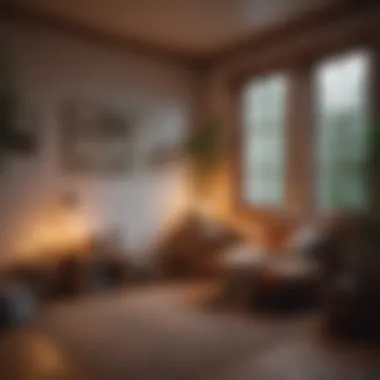 Comfortable Retreat A cozy reading nook with soft lighting and calming decor