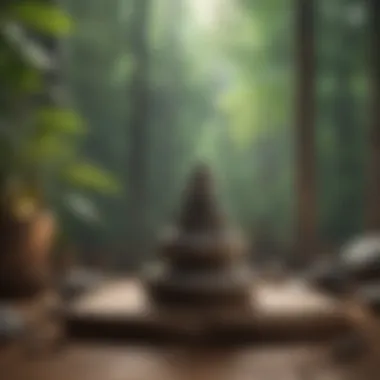 Mindfulness in Practice Meditation space with tools for mindfulness