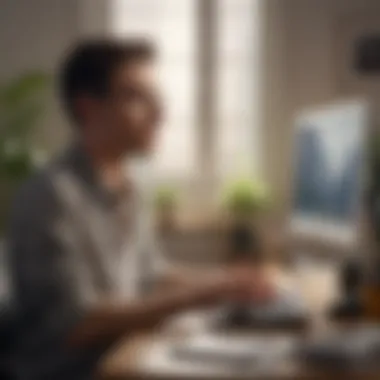 An individual practicing mindfulness at their desk