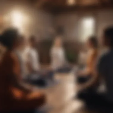 Community Meditation Experience Diverse group engaging in a meditation session