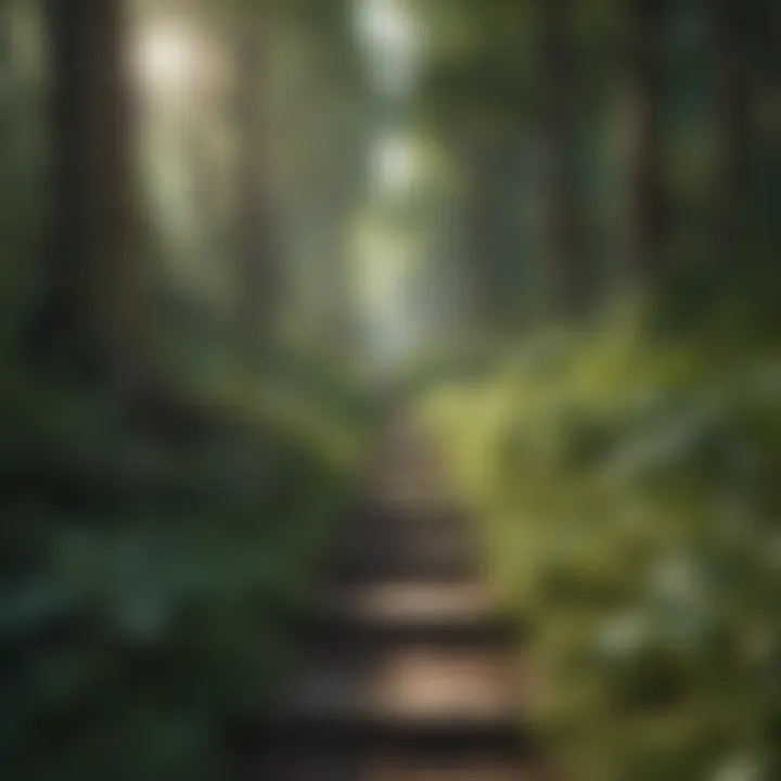 A pathway leading through a forest, representing the journey of personal growth