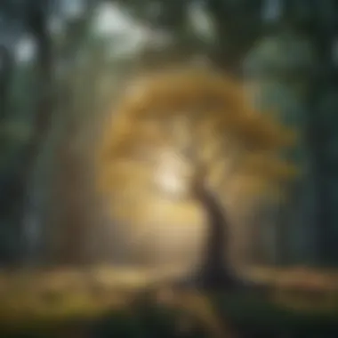 Growth Through Kindness A vibrant tree with branches reaching out, symbolizing growth