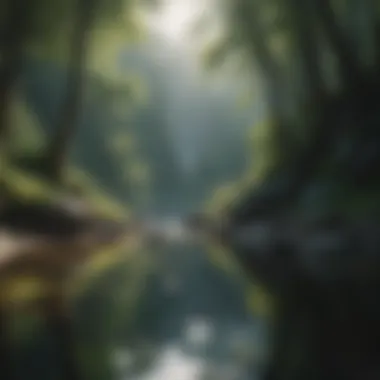 A tranquil landscape fostering mindfulness Serene landscape promoting mindfulness