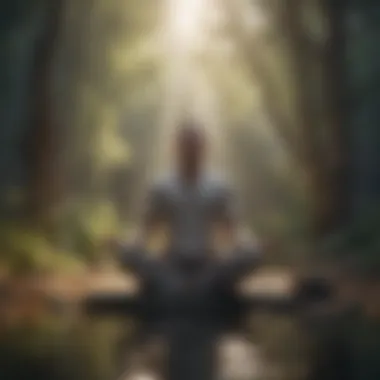 A person meditating in a tranquil setting