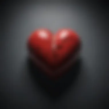 Heart and Shadows An abstract representation of a heart, intertwined with dark clouds.