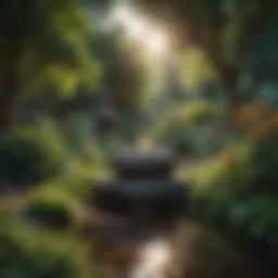 A serene garden setting for meditation