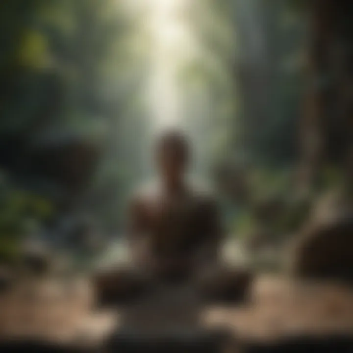 Meditative person in a peaceful setting