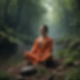 A tranquil scene of nature promoting meditation